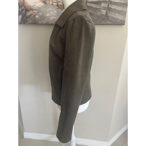 Bagatelle suede versatile olive green biker jacket SMALL - MEDIUM fit - Picture 6 of 8